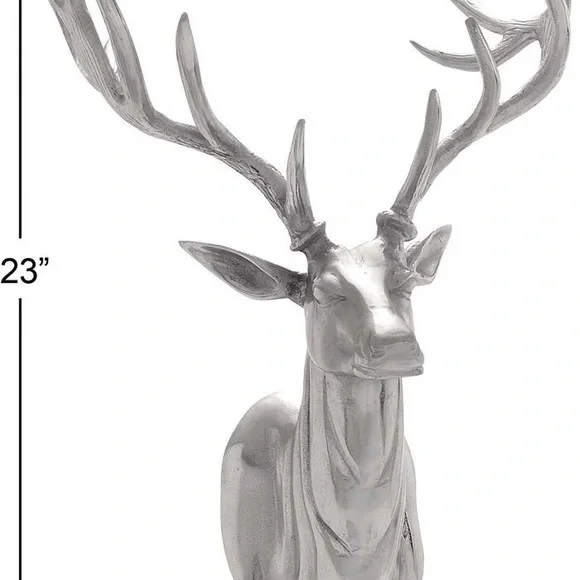Stunning Silver Patronus Stag Aluminum Metallic Eclectic Deer Wall Art 🦌 - Picture 8 of 16